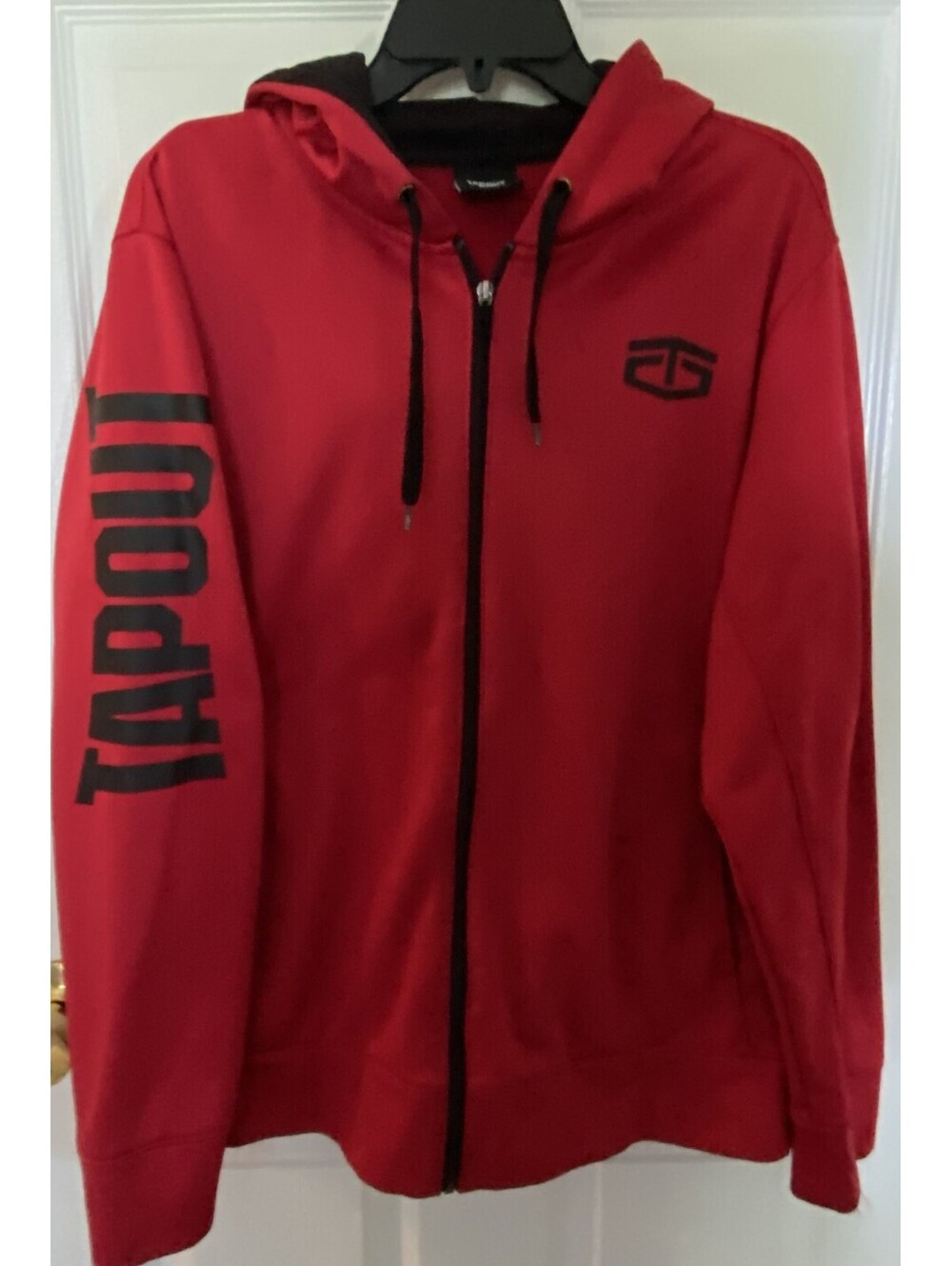 Tapout Red Hoodie Sweatshirt Full Zip Mens Medium MMA Jacket Tap Out